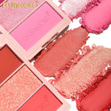 Paleta Fard de Obraz, Kevin&Coco, 3 Culori, Blush, Iluminator, Contur, Textură Fină, Efect Natural, pentru Toate Tipurile de Ten, 71.7 g, 6.7 x 1.5 x 11 cm, Roz - vivimall.ro