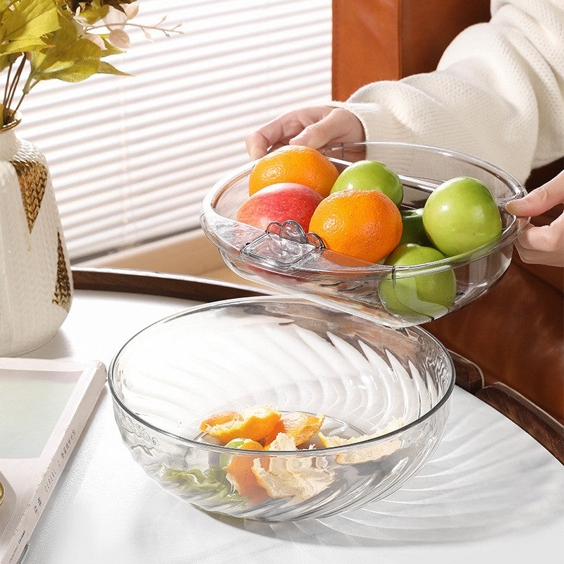 Bol cu un Singur Strat, Vivimall, pentru Fructe, Legume, Snacks, 22.4x9 cm, Transparent - vivimall.ro