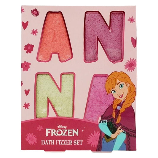 Set 4 bombe efervescente cu sare de baie Disney Frozen, 4 x 50 g, sortimente variate cu personaje Elsa și Anna
