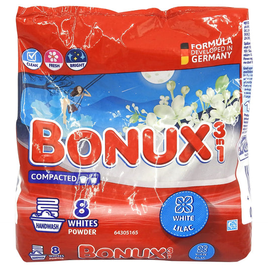 Bonux Mosópor kézi mosáshoz 400 g 3in1 White Liliac 8 mosás