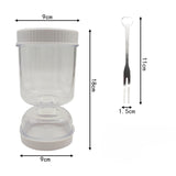 Borcan pentru Muraturi, Vivimall, cu Separator pentru Lichide, Ermetic, Termorezistent, Tip Clepsidra, 2 Furculite Incluse, ABS, Alb, 18x9x9 cm - vivimall.ro