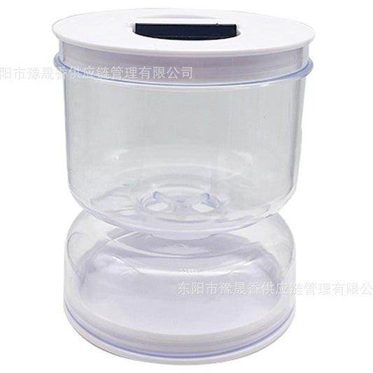 Borcan pentru Muraturi, Vivimall, cu Separator pentru Lichide, Ermetic, Termorezistent, Tip Clepsidra, 800 ml, ABS, Alb, 13x11 cm - vivimall.ro