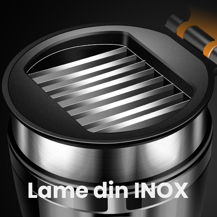 Borcan Feliator de Fructe si Legume, Vivimall, Lame in Inox Incorporate, Feliator pentru Fructe si Legume de Dimensiuni Mici si Medii, 10.5 x 6 cm, Negru - vivimall.ro