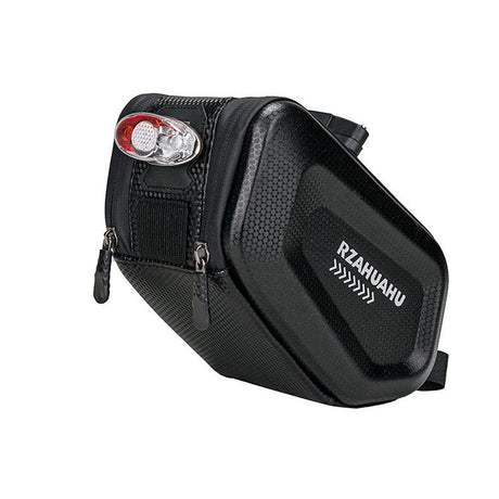 Borseta pentru bicicleta Vivimall, Hard Shell, material piele artificiala si carbon, 20x12x11.5 cm, prindere de sa, capacitate 2L, impermeabila, negru - vivimall.ro