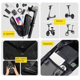 Borseta pentru bicicleta/trotineta Vivimall, spatiu de depozitare, antisoc, waterproof, cu fermoar, 3L, material carbon si plastic dur,  pentru trotineta electrica scuter, bicicleta, negru - vivimall.ro