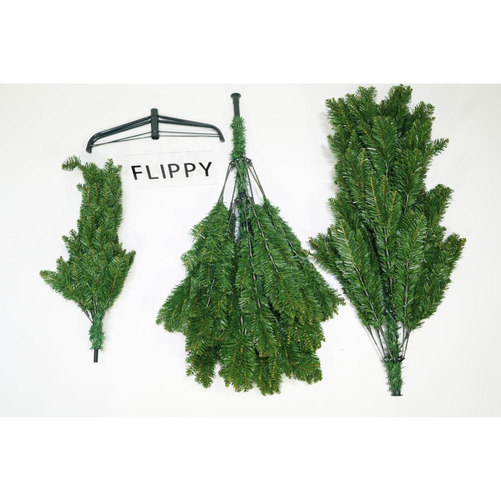 Brad artificial de Craciun, clasic, pentru interior/exterior, inaltime 150 cm, diametru 88 cm, 437 ramuri, Vivimall, verde, suport metalic inclus - vivimall.ro