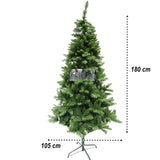 Brad artificial de Craciun, clasic, pentru interior/exterior, inaltime 180 cm, diametru 105 cm, 649 ramuri, Vivimall, verde, suport metalic inclus - vivimall.ro