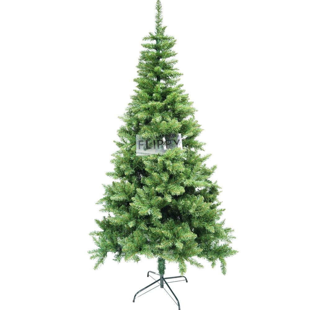 Brad artificial de Craciun, clasic, pentru interior/exterior, inaltime 210 cm, diametru 106 cm, 663 ramuri, Vivimall, verde, suport metalic inclus - vivimall.ro