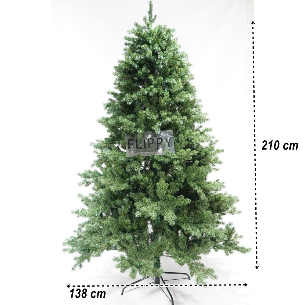 Műfenyő, Klasszikus, Beltéri/Kültéri, Magasság 210 Cm, Átmérő 138 Cm, 858 Ág, Fém Talp Tartalmazza