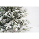 Brad Artificial de Craciun, Vivimall, 1.5 m inaltime, Verde, Pulverizat complet alb-tip zapada, Interior/ Exterior, Ramuri bogate - vivimall.ro