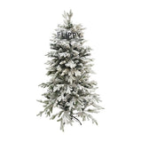 Brad Artificial de Craciun, Vivimall, 1.5 m inaltime, Verde, Pulverizat complet alb-tip zapada, Interior/ Exterior, Ramuri bogate - vivimall.ro