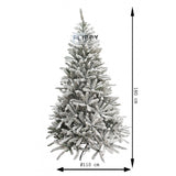 Brad Artificial de Craciun, Vivimall, 1.8 m inaltime, Verde, Pulverizat alb-tip zapada, Diametru inferior 110 cm, Interior/ Exterior - vivimall.ro