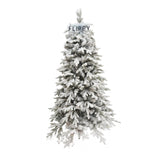 Brad Artificial de Craciun, Vivimall, 1.8 m inaltime, Verde, Pulverizat complet alb-tip zapada, Interior/ Exterior, Bogat 512 ramuri - vivimall.ro