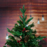 Brad Artificial bogat de Craciun Premium, Vivimall, 2.10 m inaltime, suport metalic inclus, Verde, Decorat, Interior/ Exterior, 1172 ramuri - vivimall.ro