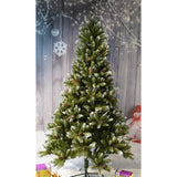 Brad Artificial bogat de Craciun, Vivimall, 2.10 m inaltime, Verde, Pulverizat alb-tip zapada, Interior/ Exterior, 1266 ramuri - vivimall.ro