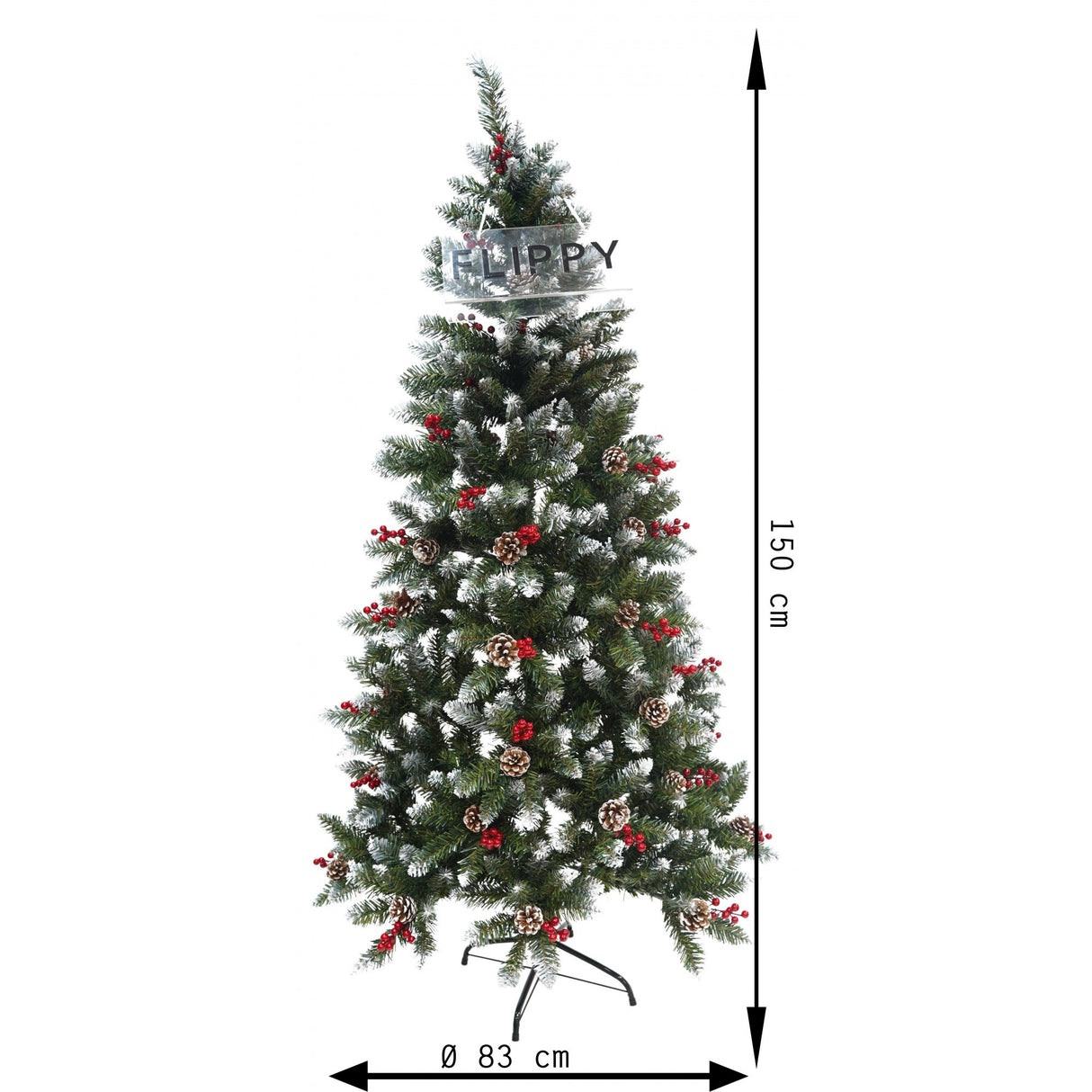 Műfenyő, Szekcionálható, Falra/Sarokba, 1,50 M Magasság, Díszített, Alsó Átmérő 83 Cm, Beltéri/Kültéri