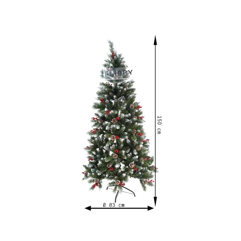 Műfenyő, Szekcionálható, Falra/Sarokba, 1,50 M Magasság, Díszített, Alsó Átmérő 83 Cm, Beltéri/Kültéri