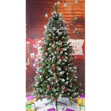 Brad Artificial de Craciun, Vivimall, Sectionat pentru Perete/ Colt, 1.80 m inaltime, Verde, Decorat, Diametru Inferior 95 cm, Interior/ Exterior - vivimall.ro