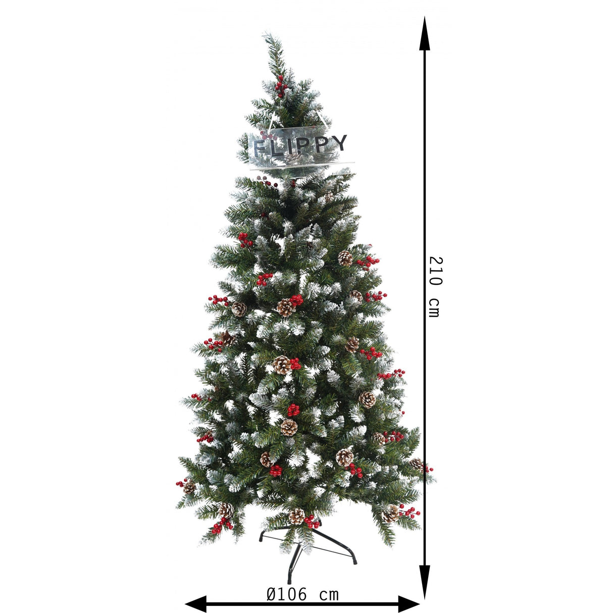 Műfenyő, Szekcionálható, Falra/Sarokba, 2,10 M Magasság, Díszített, Alsó Átmérő 106 Cm, Beltéri/Kültéri