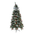 Brad Artificial de Craciun, Vivimall, Sectionat pentru Perete/ Colt, 2.10 m inaltime, Verde, Decorat, Diametru Inferior 106 cm, Interior/ Exterior - vivimall.ro