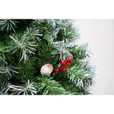 Brad artificial de Craciun nins, decorat cu conuri pin, pentru interior/exterior, inaltime 210 cm, diametru 147 cm, 1150 ramuri, Vivimall, verde, suport metalic inclus - vivimall.ro