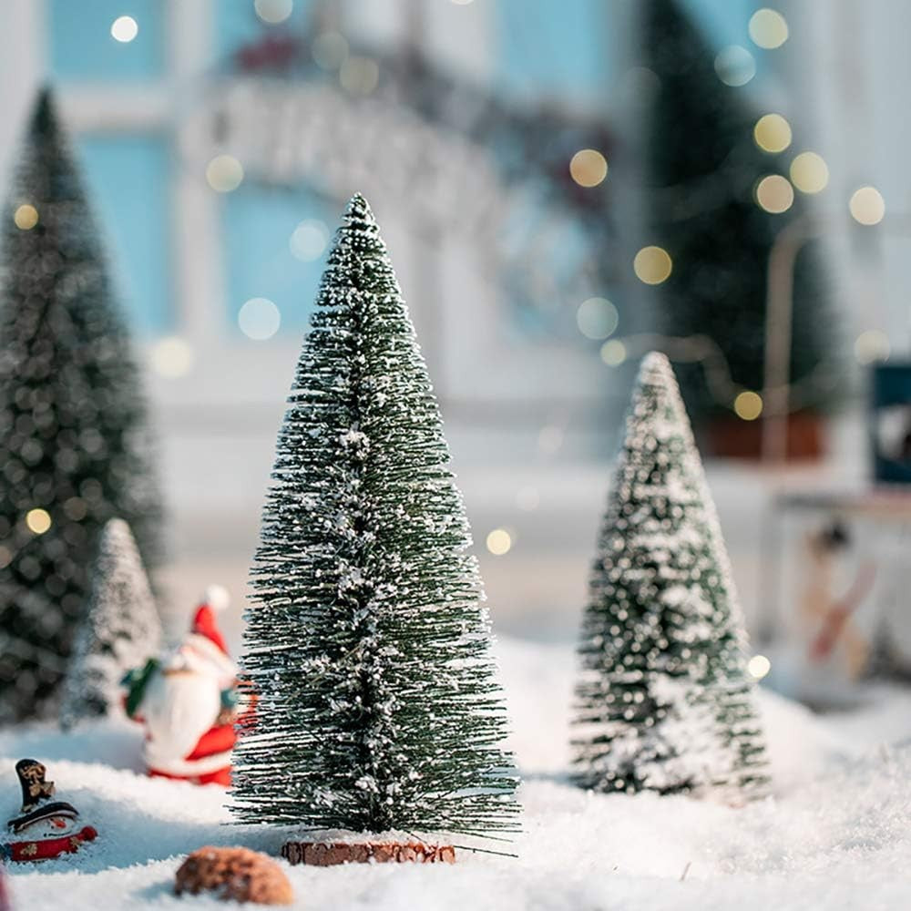 Brad Artificial De Craciun, Ornament Pentru Masa, Pe Suport Lemn, 20 Cm Inaltime - vivimall.ro
