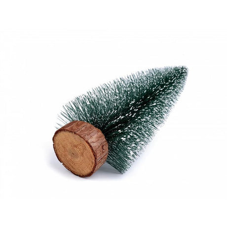 Műfenyő, asztaldísz, fa állványon, 40 cm magas