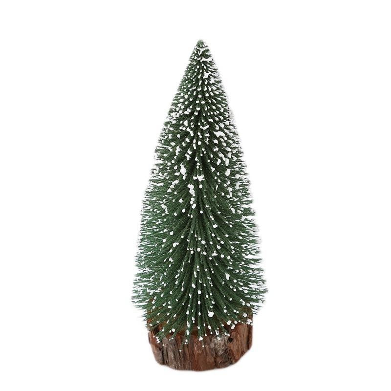 Műfenyő, asztaldísz, fa állványon, 40 cm magas
