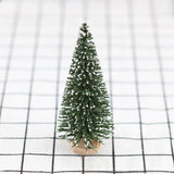 Brad artificial de craciun, ornament pentru masa, pe suport lemn, 20 cm inaltime, Verde inzapezit - vivimall.ro