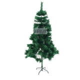 Brad artificial de Craciun tip pin, clasic, pentru interior/exterior, inaltime 150 cm, Vivimall, verde, suport metalic inclus - vivimall.ro