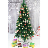 Brad artificial de Craciun tip pin, inaltime 210 cm, diametru 115 cm, 350 ramuri cu ace 3D 12 cm, Vivimall, verde, suport metalic inclus - vivimall.ro