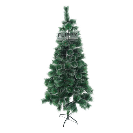 Brad artificial de Craciun tip pin nins, pentru interior/exterior, inaltime 210 cm, Vivimall, verde, suport metalic inclus - vivimall.ro