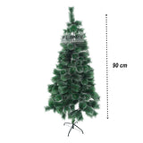 Műfenyő, hófehér, beltéri/kültéri, 90 cm magas, műanyag talppal