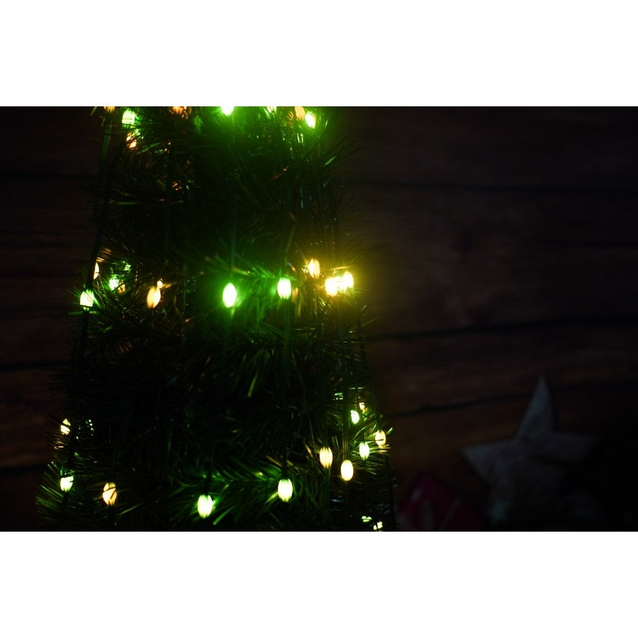 Kiugró Műfenyő Beépített Szereléssel, RGB Világításokkal, Tartóval, Megvilágított Csillaggal, 304 Led, 180 Cm, PVC Anyag