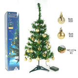 Brad Artificial Impodobit, 60 cm, suport plastic, cu instalatie luminoasa 20 LED alb cald + 20 globuri aurii incluse, Vivimall - vivimall.ro