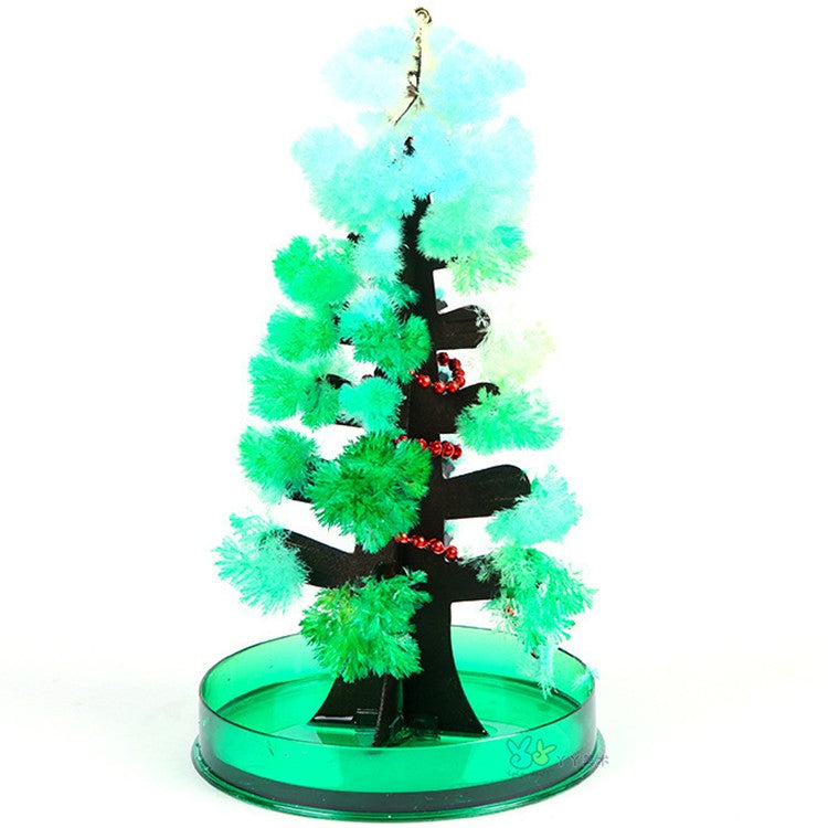 Brad Copac de Hartie Infloritor pe Apa, Flippy, Jucarie Brad Magic Infloritor de Craciun, Crestere Lenta in 8-24 h, Decoratiune de Craciun, 16.5 x 9.5 x 9.5 cm, Verde - vivimall.ro