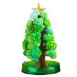 Brad magic înfloritor pe apă din hârtie, 16,5 x 9,5 cm, verde, vedere frontală înainte de activare