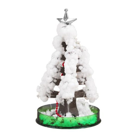 Brad Copac de Hartie Infloritor pe Apa, Vivimall, Jucarie Brad Magic Infloritor de Craciun, Crestere Lenta in 8-24 h, Decoratiune de Craciun, 16.5 x 9.5 x 9.5 cm, Alb - vivimall.ro