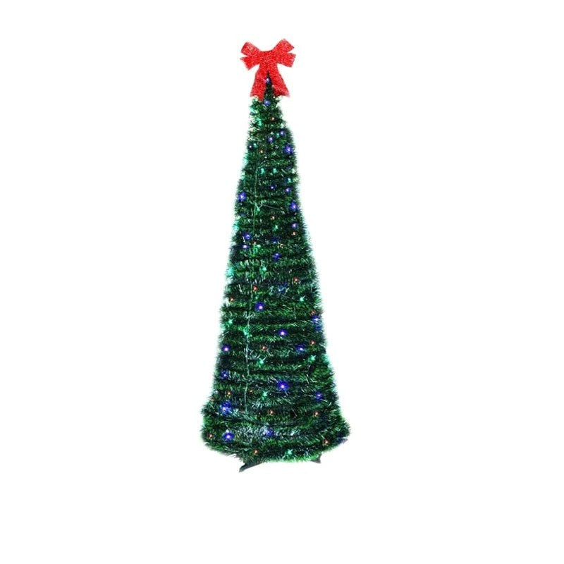 Brad de Craciun artificial cu luminite, tip pop-up, inaltime 180 cm, verde - vivimall.ro