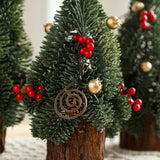 Decoratiune Craciun pentru Masa, Vivimall, Ornament de Decor Model Brad de Craciun de Dimensiuni Mici, pentru Birou si Interior, din Plastic 26 x 12 x 12 cm, Verde - vivimall.ro