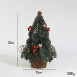 Decoratiune Craciun pentru Masa, Vivimall, Ornament de Decor Model Brad de Craciun de Dimensiuni Mici, pentru Birou si Interior, din Plastic 30 x 15 x 15 cm, Verde - vivimall.ro