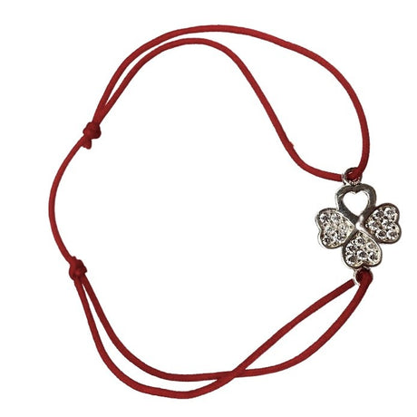 Bratara cu Nod Dublu Argint 925, Trifoi cu Zirconii - vivimall.ro