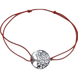 925 Sterling Ezüst Dupla Csomós Karkötő Keretes Fával, 1.39 G