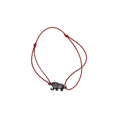 Bratara Snur Reglabil, Argint 925, Elefant Cu Pietre, Jolie Silver, 0.7 g, 1.5 cm x 0.8 cm - vivimall.ro