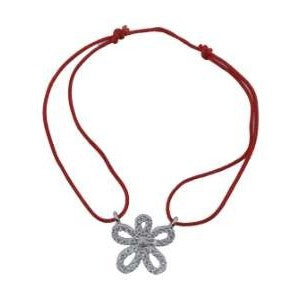 925 Sterling Ezüst Dupla Csomós Karkötő Virággal Kövekkel, 1.6 G