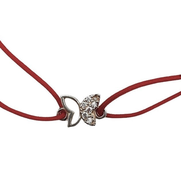 Bratara Cu Nod Dublu Din Argint 925 Fluture Cu Pietre