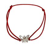 Bratara Snur Reglabil, Argint 925, Fluture Cu Pietre, Jolie Silver, 0.6 g, 1.5 cm x 1 cm - vivimall.ro