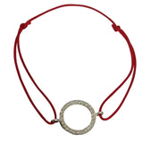 Bratara Snur Reglabil, Argint 925, Cerc Mare Cu Pietre, Jolie Silver, 1 g, 2 cm x 1.5 cm - vivimall.ro