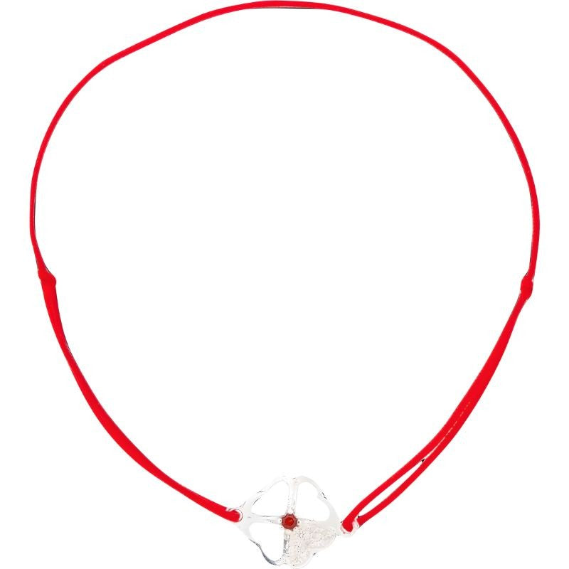 Állítható zsinóros karkötő, 925 ezüst, lóhere kövekkel, jolie ezüst, 0.7 G