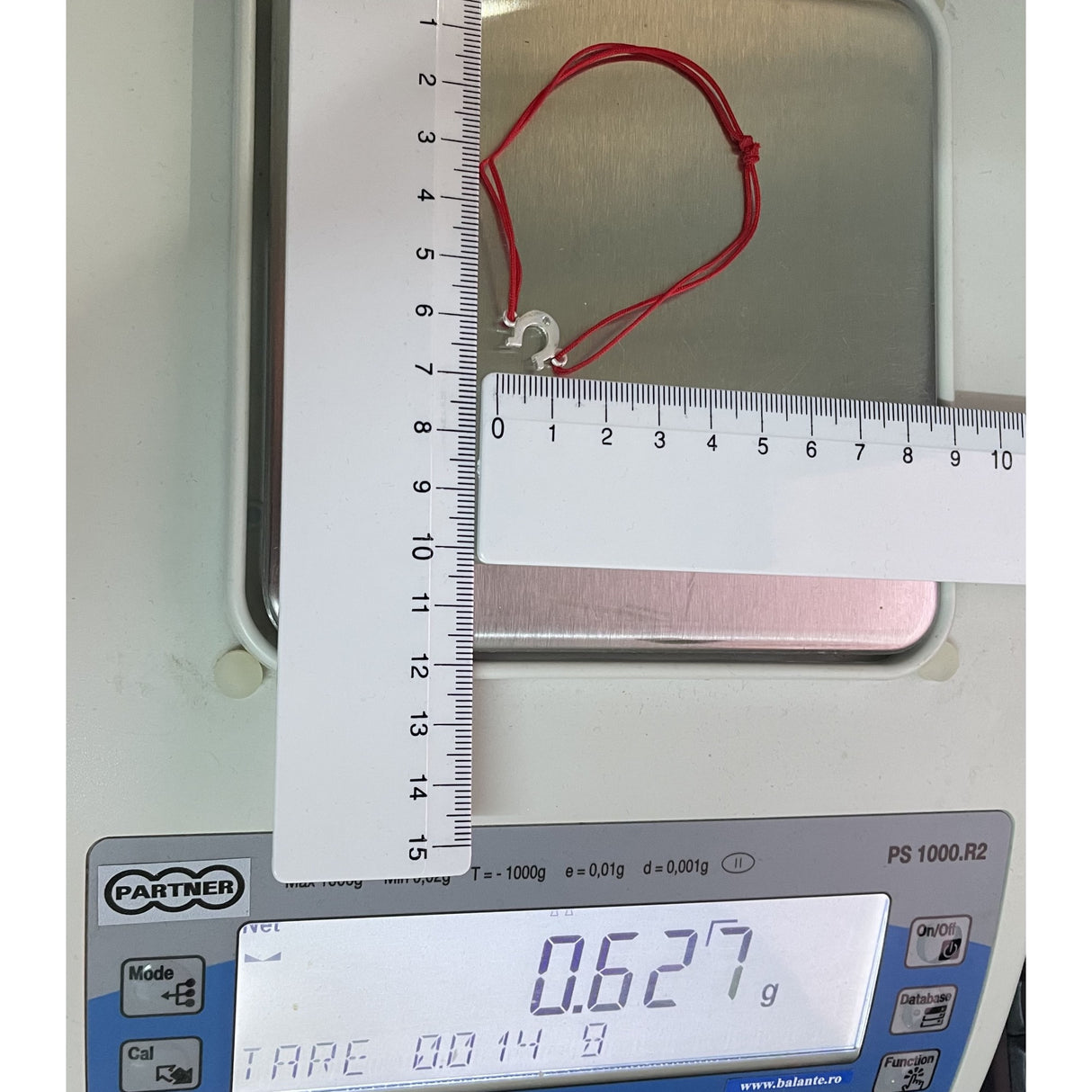 Bratara cu Snur Rosu, Argint 925, Potcoava, Jolie Silver, 0.6 g, 10x15 mm - vivimall.ro